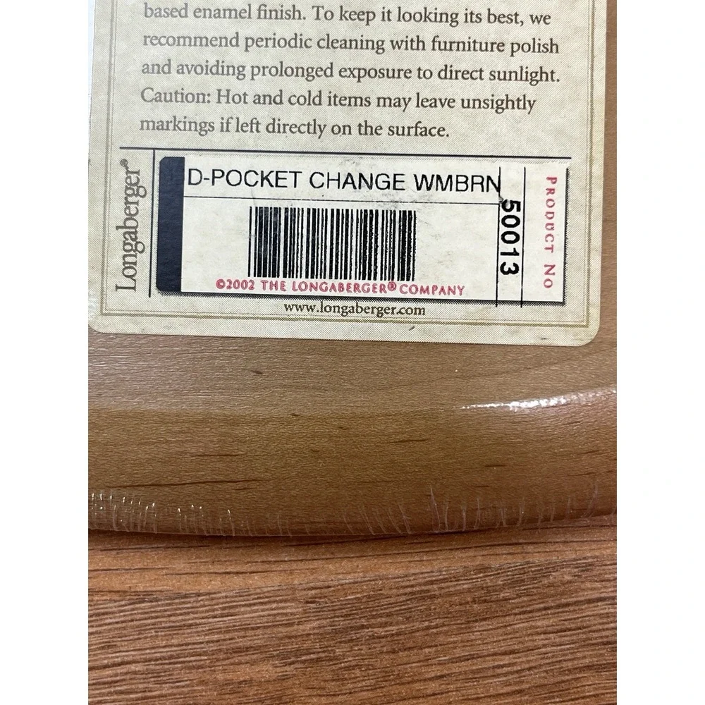 Longaberger WoodCraft Lid for Pocket Change Basket Warm Brown 50013 NEW LID ONLY